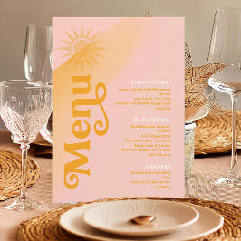 Sunshine Typography Bröllop Rosa/Marigold ID1048 Meny