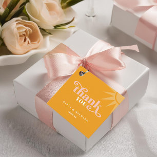 Sunshine Typography Bröllop Tack Guld ID1048 Gåvor Etiketter