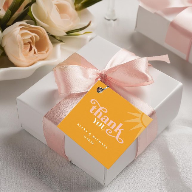 Sunshine Typography Bröllop Tack Guld ID1048 Gåvor Etiketter (Skapare uppladdad)