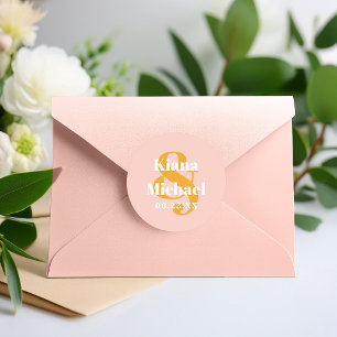 Sunshine Typography Namn Ampersand Rosa ID1048 Runt Klistermärke