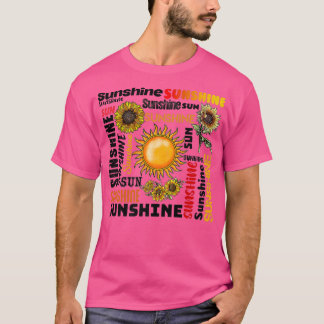 Sunshine Typography Peace Kärlek Solrosine T Shirt
