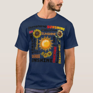 Sunshine Typography Peace Kärlek Solrosine T Shirt