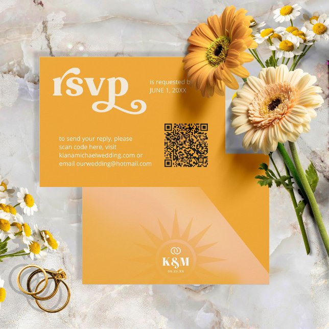 Sunshine Typography QR Code Marigold ID1048 OSA Kort (Skapare uppladdad)