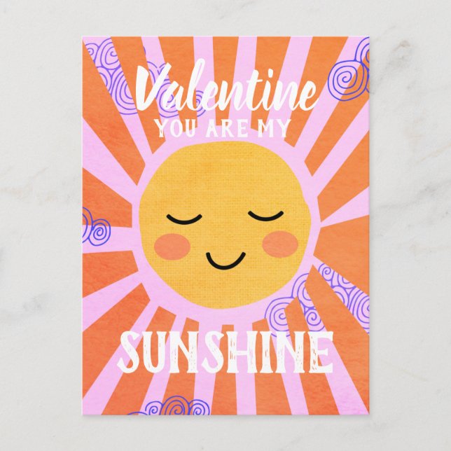 Sunshine Valentine Helgdag Card Vykort (Framsida)