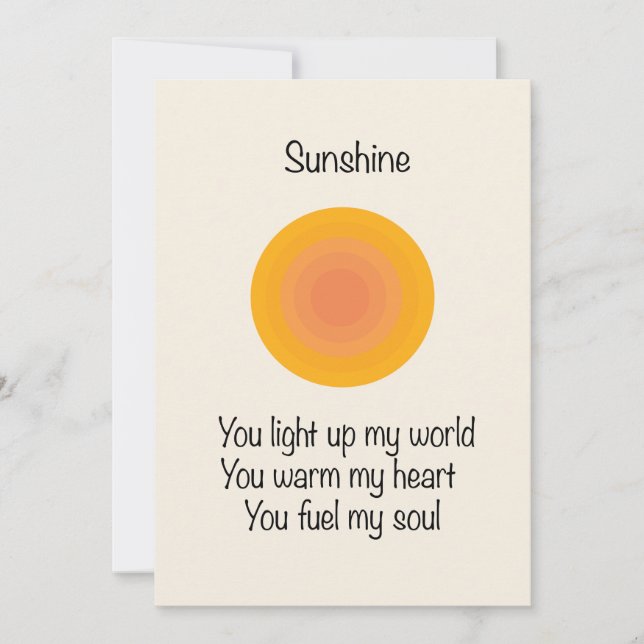 Sunshine Valentine Postcard Julkort (Framsida)