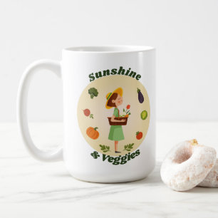 Sunshine & Veggies Anpassningsbar Garden Girl Kaffemugg