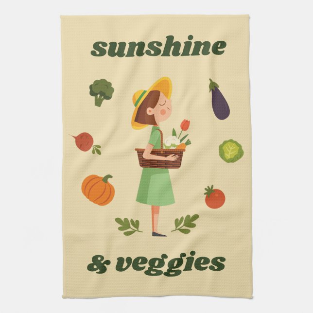 Sunshine & Veggies Kids Kitchen Towel Kökshandduk (Vertikal)