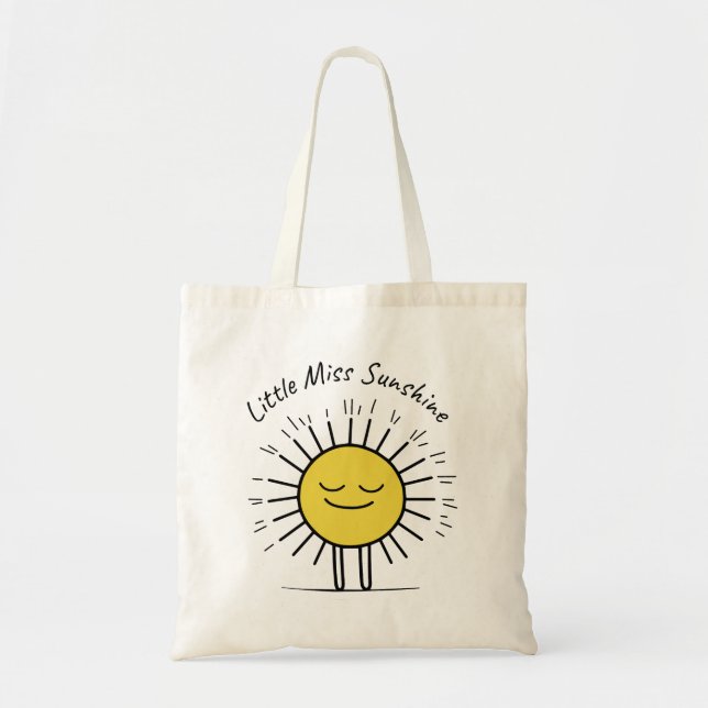 Sunshine Vibes Tote: Little Miss Sunshine Bag Tygkasse (Framsidan)