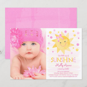 Sunshine Watercolor Birthday Inbjudningar