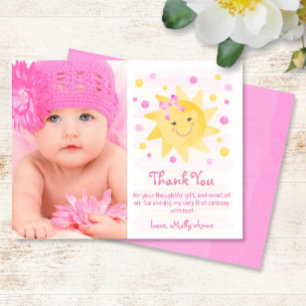 Sunshine Watercolor Birthday Tack Kort
