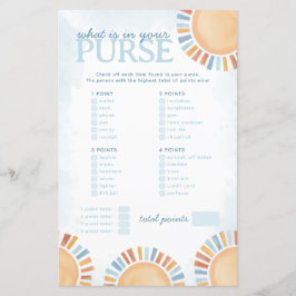 Sunshine What's in Your Purse Baby Shower Game