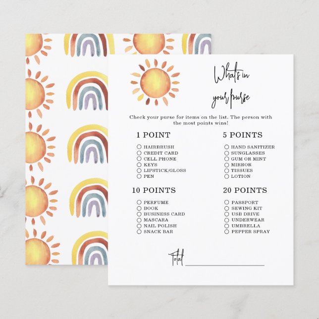 Sunshine Whits in your purse Baby dusch (Fram/baksida)