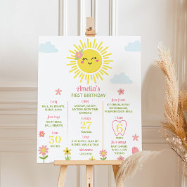 Sunshine Wildbloms 1:a födelsedagsmilstolpen Poste Poster