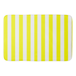 Sunshine Yellow and White Striped Print Badrumsmatta