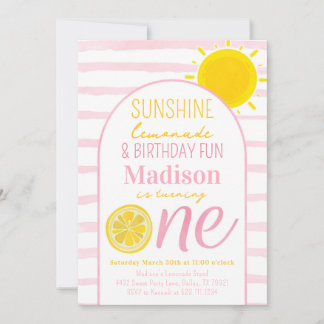 SUNSKIN Lemonade 1:a födelsedagspartiets inbjudan
