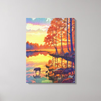 Sunsphere porträtt nära floden canvastryck