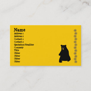 sunstencil som är blackbear, namn, adress 1, visitkort