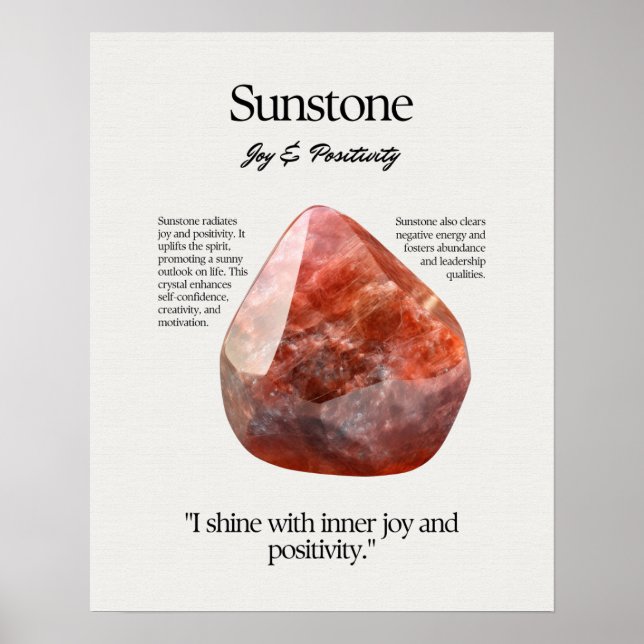 Sunstone Gem Crystal, meningskort Poster (Framsidan)