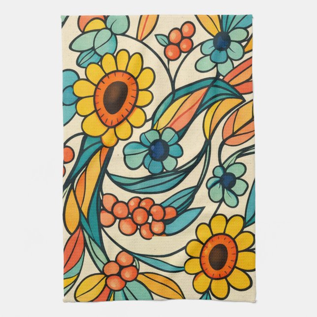 Sunstream Bloom Kökshandduk (Vertikal)