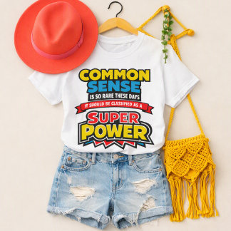 Sunt Förnuft Är Min Superkraft Roligt Citat T Shirt