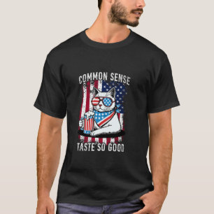 Sunt Förnuft Smakar Så Gott Kattöl 4:e Juli T Shirt
