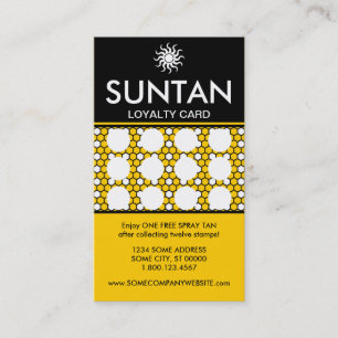 SUNTAN hexa frimärke-kort Lojalitetskort