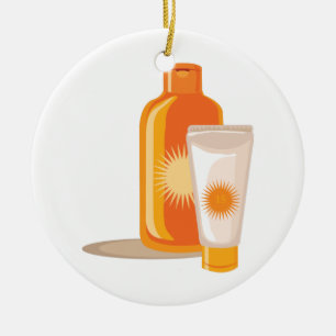 Suntan Lotion Julgransprydnad Keramik