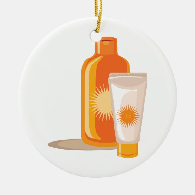 Suntan Lotion Julgransprydnad Keramik (Framsidan)