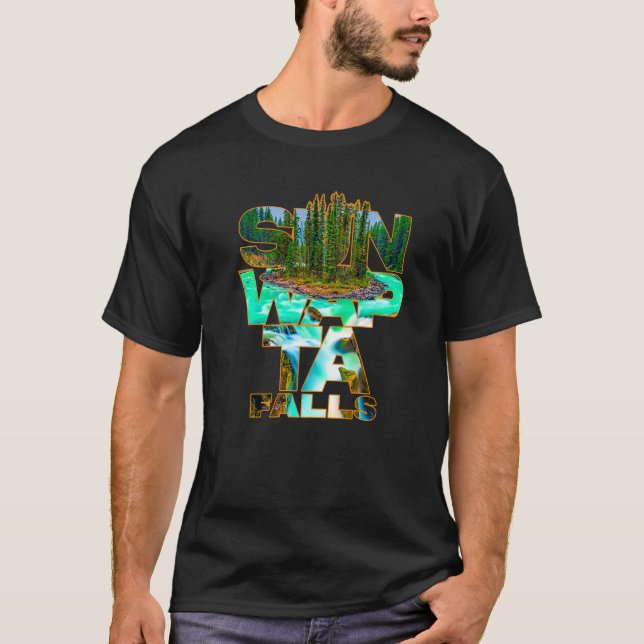 Sunwapta Falls Jasper National Park Alberta Kanada T Shirt (Framsida)