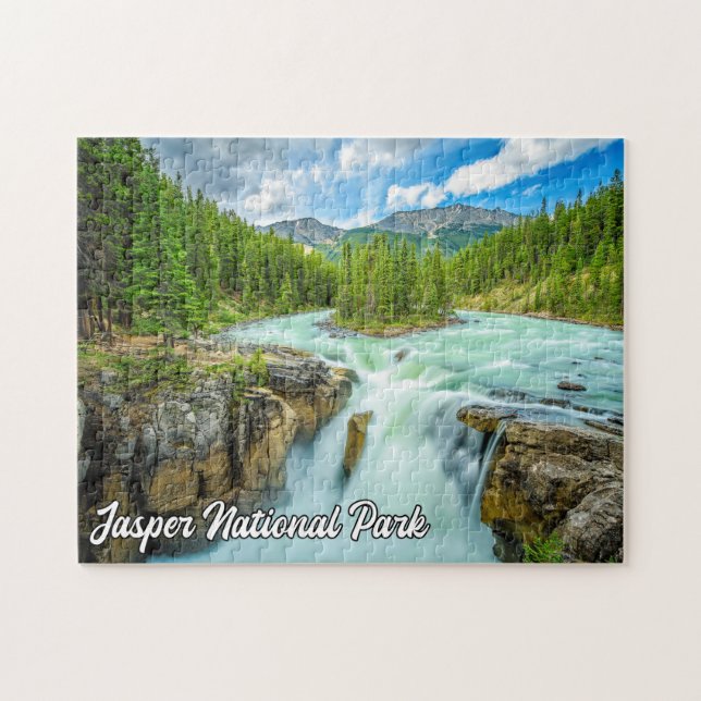 Sunwapta Falls, Jasper nationalpark Pussel (Horisontell)