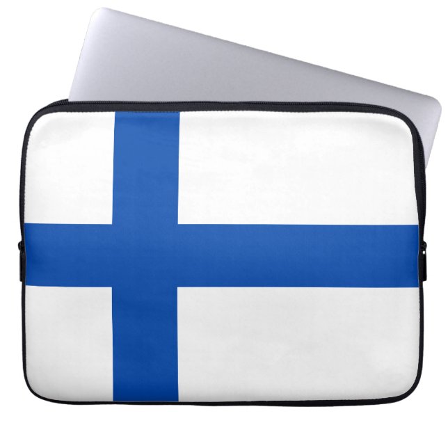 Suomen Lippu - flagga av Finland Laptop Sleeve (Framsidan)