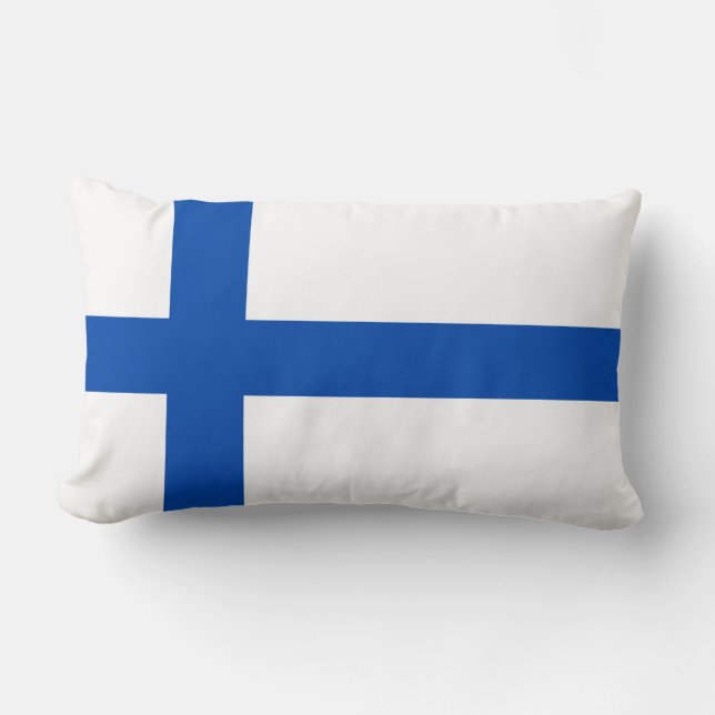 Suomen Lippu - flagga av Finland Lumbarkudde (Framsida)
