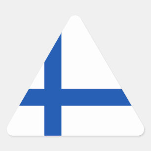 Suomen Lippu - flagga av Finland Triangelformat Klistermärke