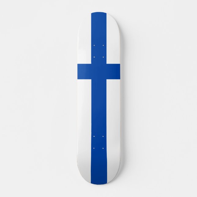 Suomen lippu skateboard - Finlands Flagga Bräda 21,5 Cm (Framsida)