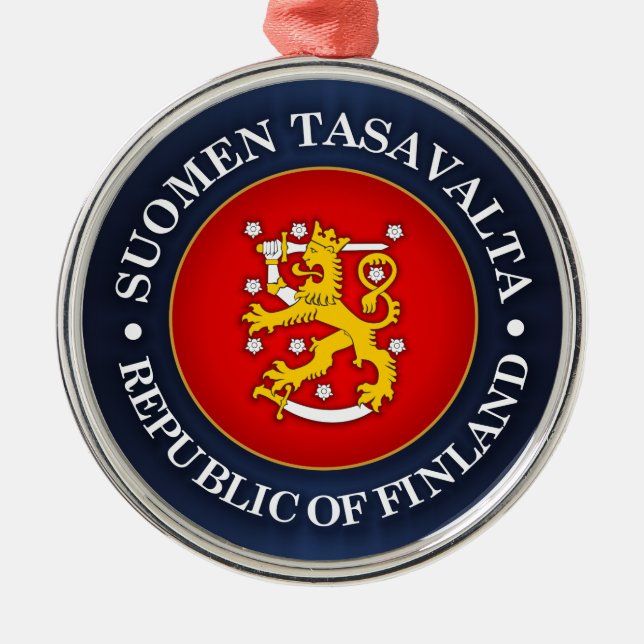 Suomen Vaakuna Julgransprydnad Metall (Framsidan)