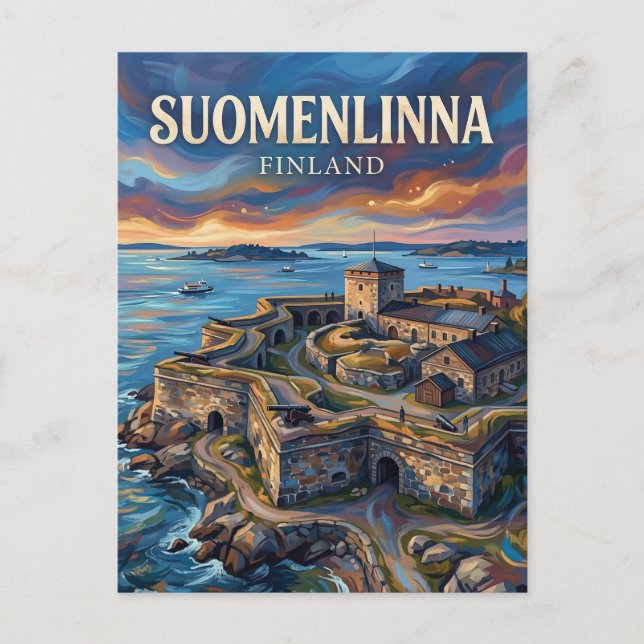 Suomenlinna sjöfästning Finland Vykort (Framsida)
