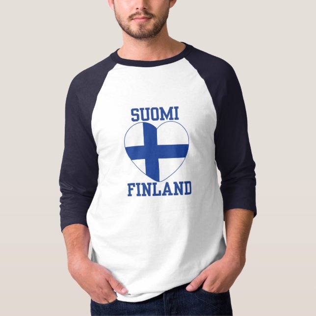 SUOMI FINLAND anpassningsbar shirt T (Framsida)
