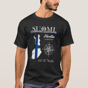 Suomi Finland Äventyr finns där finska flaggan T Shirt