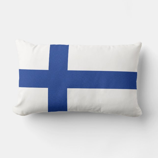 SUOMI FINLAND flagga Lumbarkudde (Framsida)