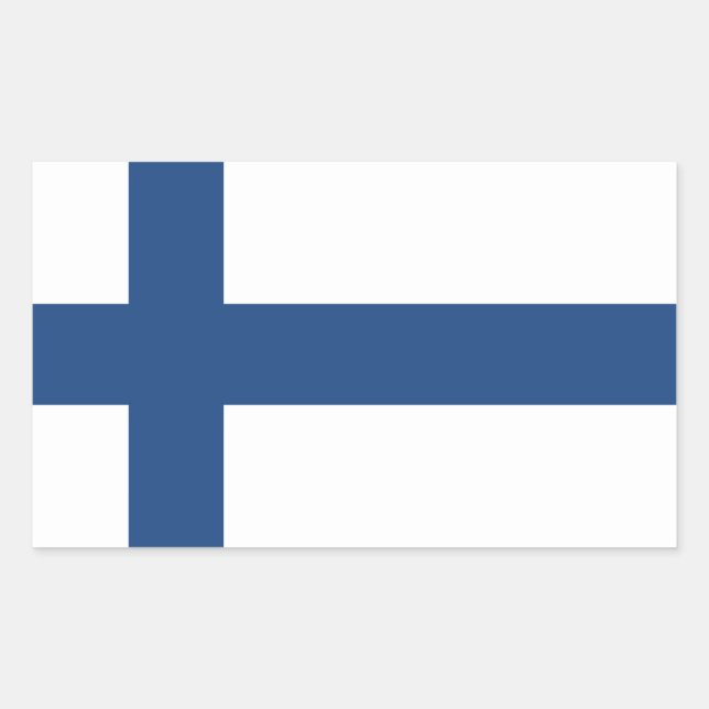 SUOMI FINLAND FLAGGA REKTANGULÄRT KLISTERMÄRKE (Framsida)