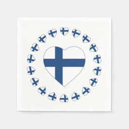 SUOMI FINLAND HEART SHAPE FLAGGA PAPPERSSERVETT