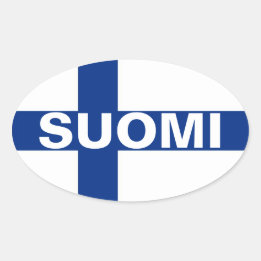 Suomi (Finland) Ovalt Klistermärke