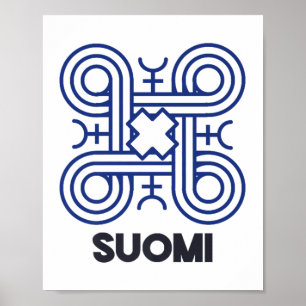 Suomi Finlands symbol Hannunvaakuna Looped Square Poster