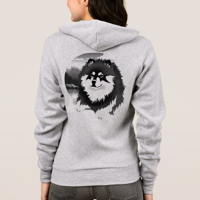 SUOMI- Finsk lamhund zippriserad - front/back art T Shirt (Baksida)