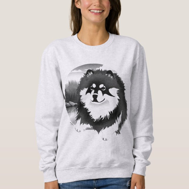 SUOMI- Finska Lapphund-sweatshirts T Shirt (Framsida)