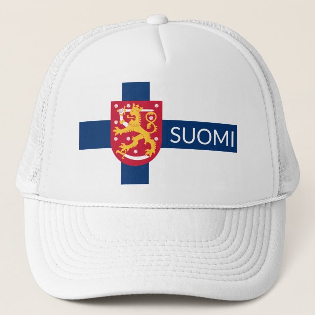 Suomi Flagga med överlagrad jacka av arm Keps (Framsida)