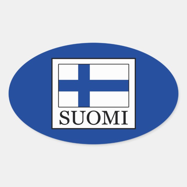 Suomi Ovalt Klistermärke (Framsida)