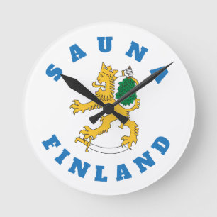 Suomileijona - Bastu-Finland - seinäkello Rund Klocka