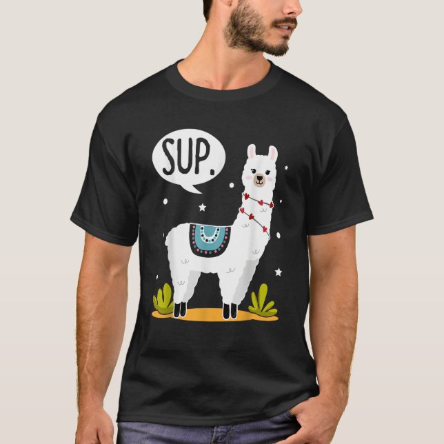 Sup Alpaca Costume Llamas Llama T Shirt (Framsida)