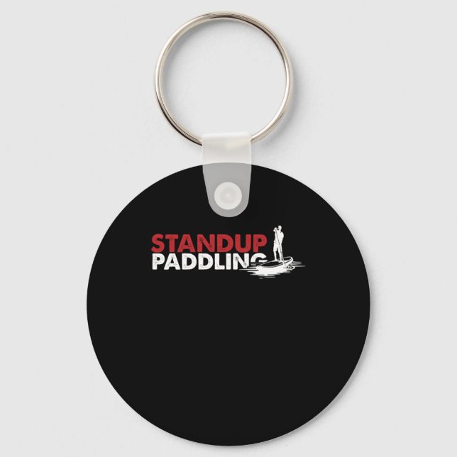 Sup Boarding Paddle Ocean Sea Surfing Surfers Gift Nyckelring (Framsida)
